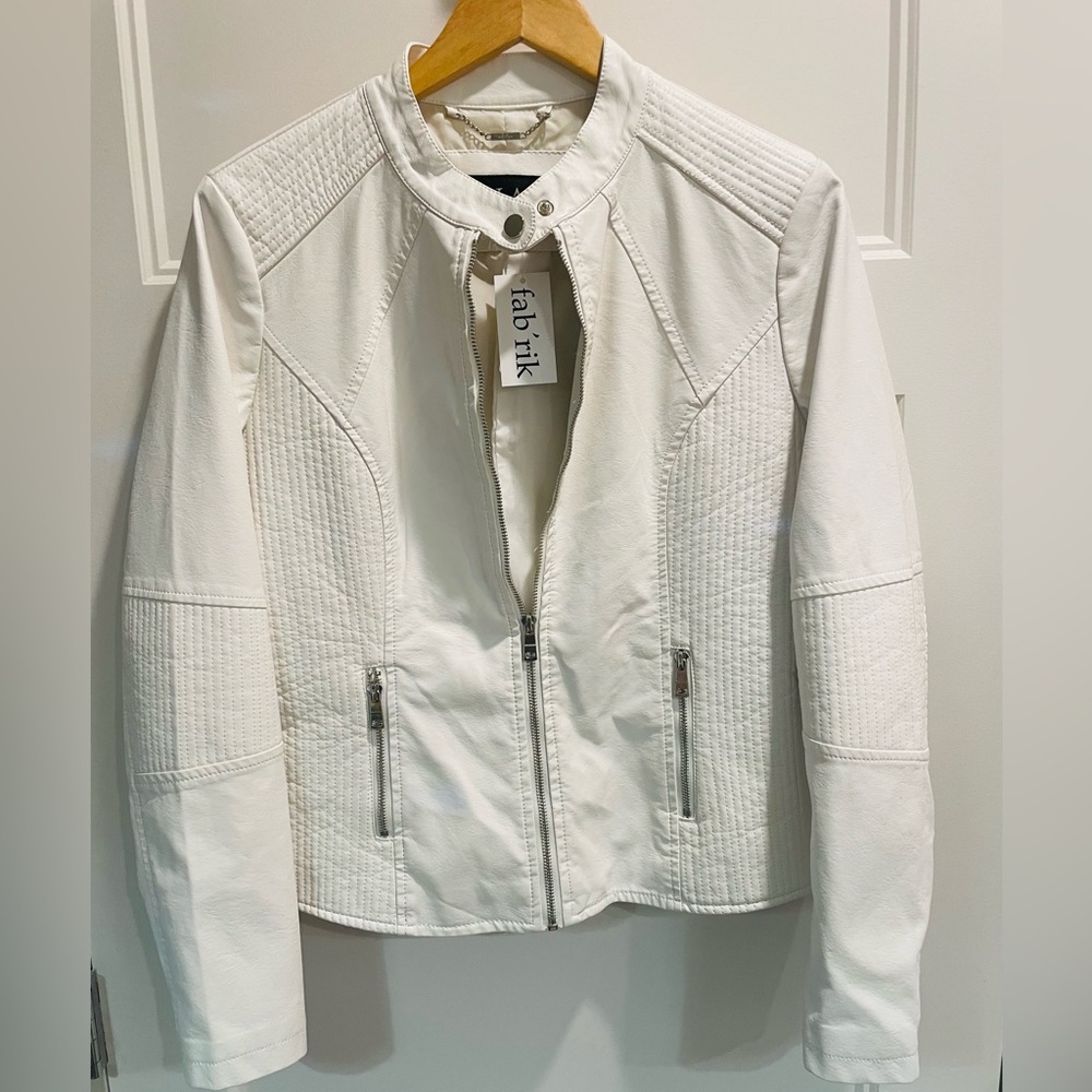 COPY - Leather White Jacket. NWT Medium
